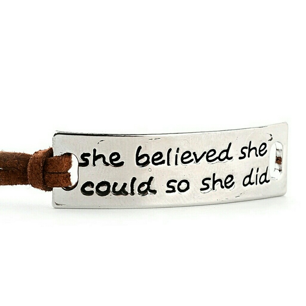 🍒 Inspirational quote bracelet🍒 leather