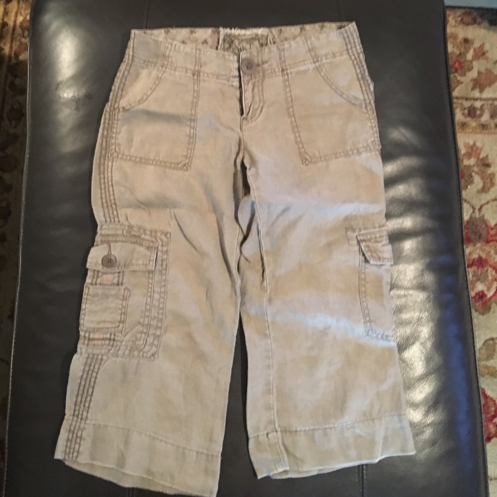 BKE Linen crop pants