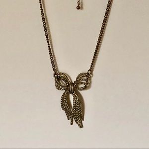 New! Gold Butterfly Bow Knot Necklace