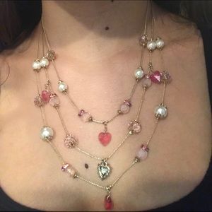 Nadri Triple Heart chain necklace