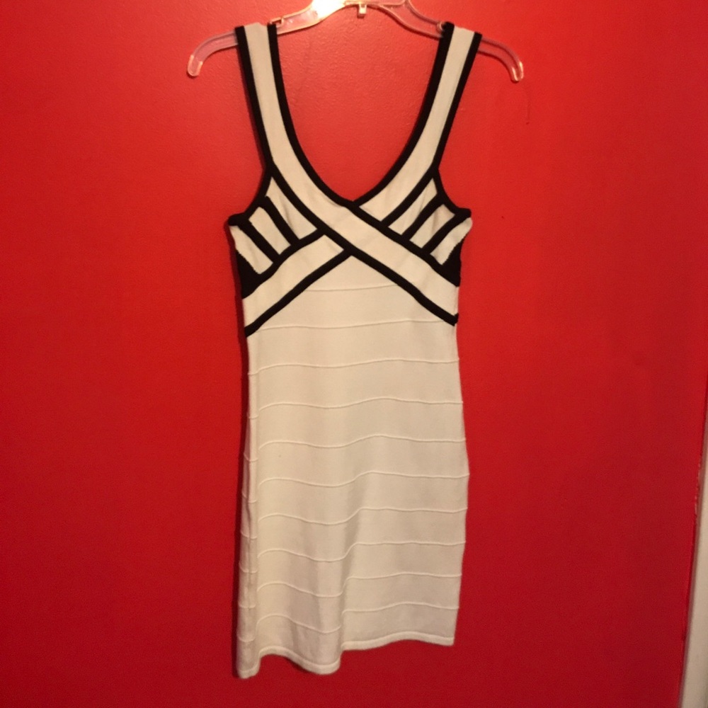 Black and white tight dress
