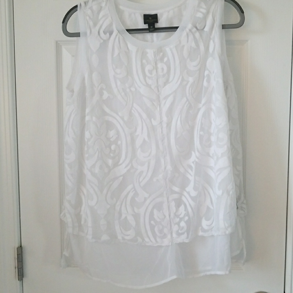 Sheer burn-out sleeveless tunic