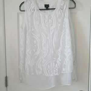 Sheer burn-out sleeveless tunic