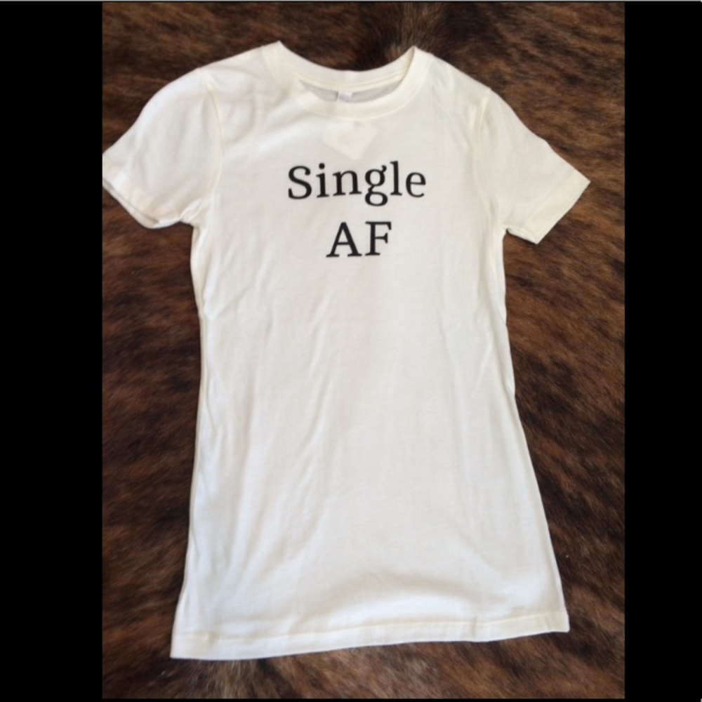 Single AF cream colored tee.