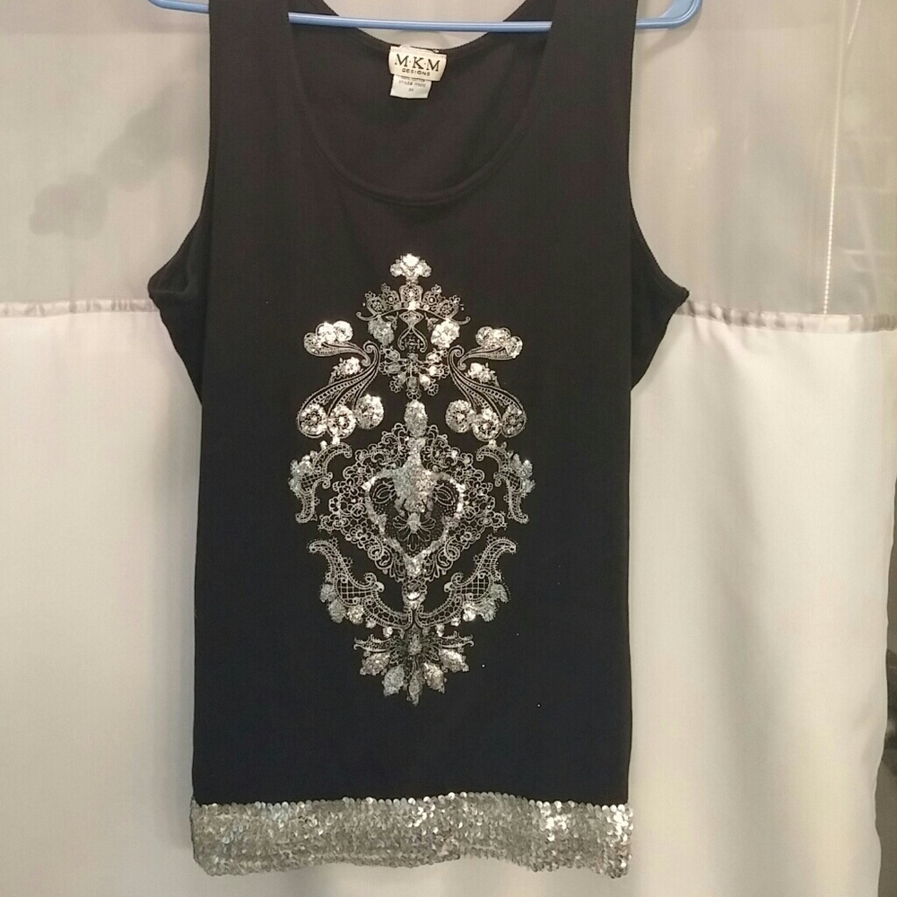 Sparkle and Sequins black tank
