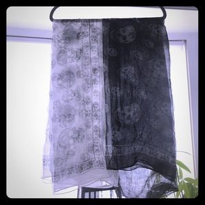 Set of two skull scarves.  Black and white