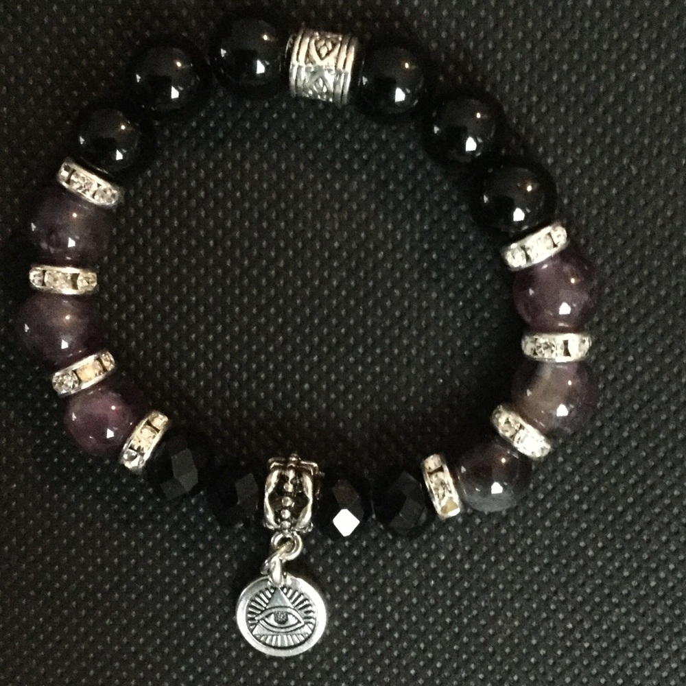 ALL SEEING EYE Charm, Stretch Bracelet