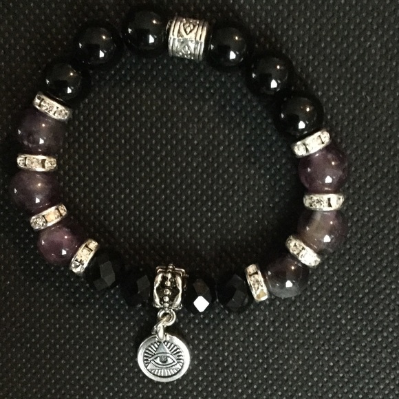 ALL SEEING EYE Charm, Stretch Bracelet - Picture 1 of 4