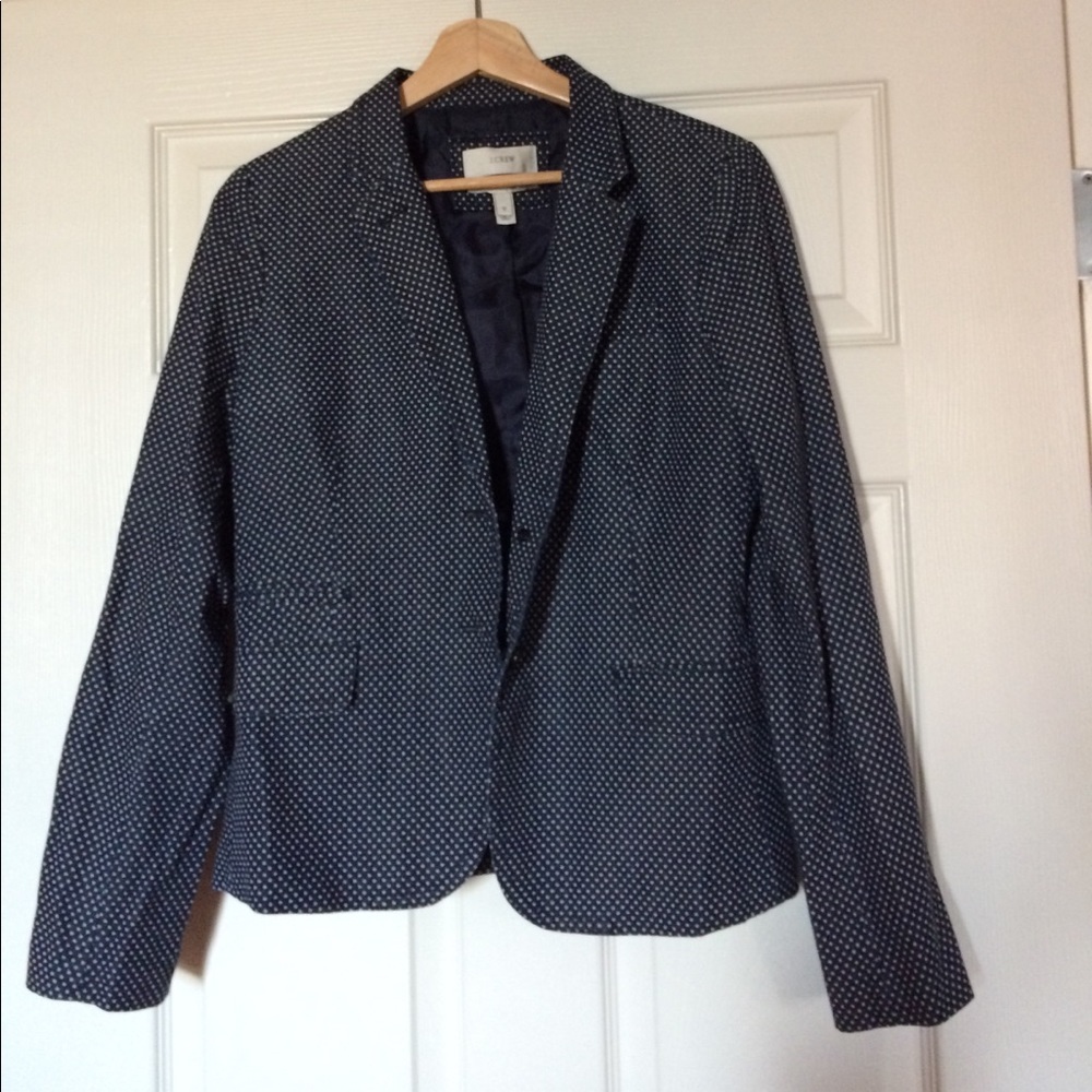 Chambray polka dot J Crew Schoolboy Blazer sz 10