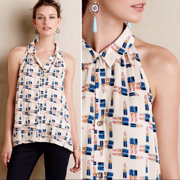 maeve Tops - Nwt anthropologie women Maeve lipstick blouse 10