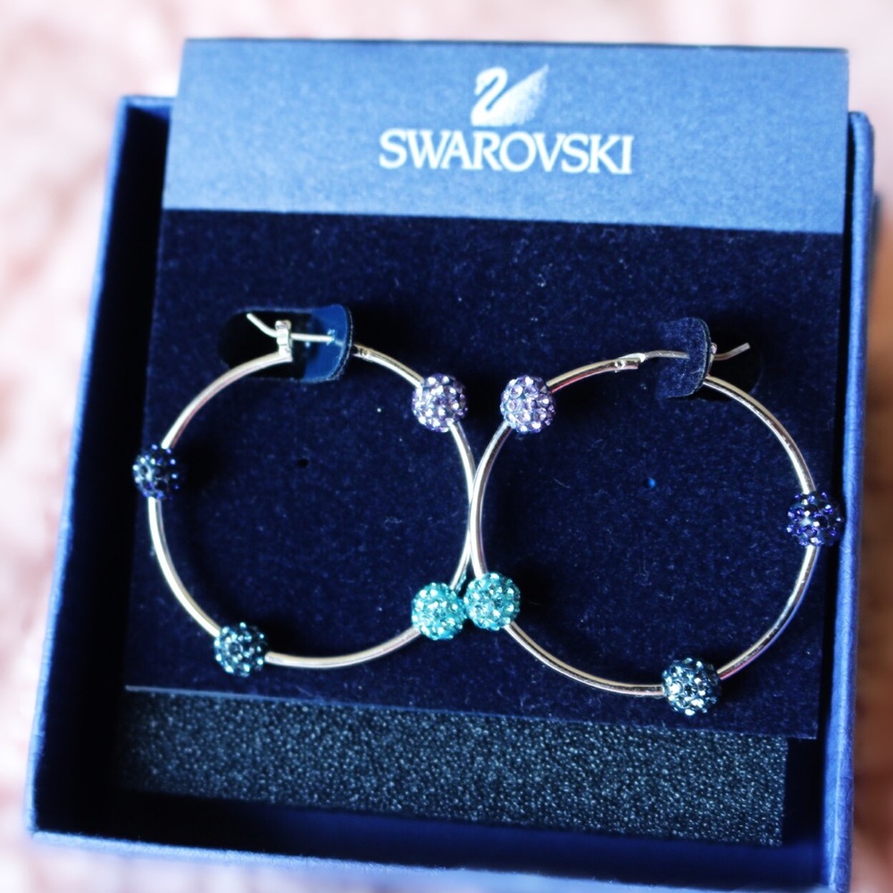 Swarovski Pop Blue Hoop Earrings