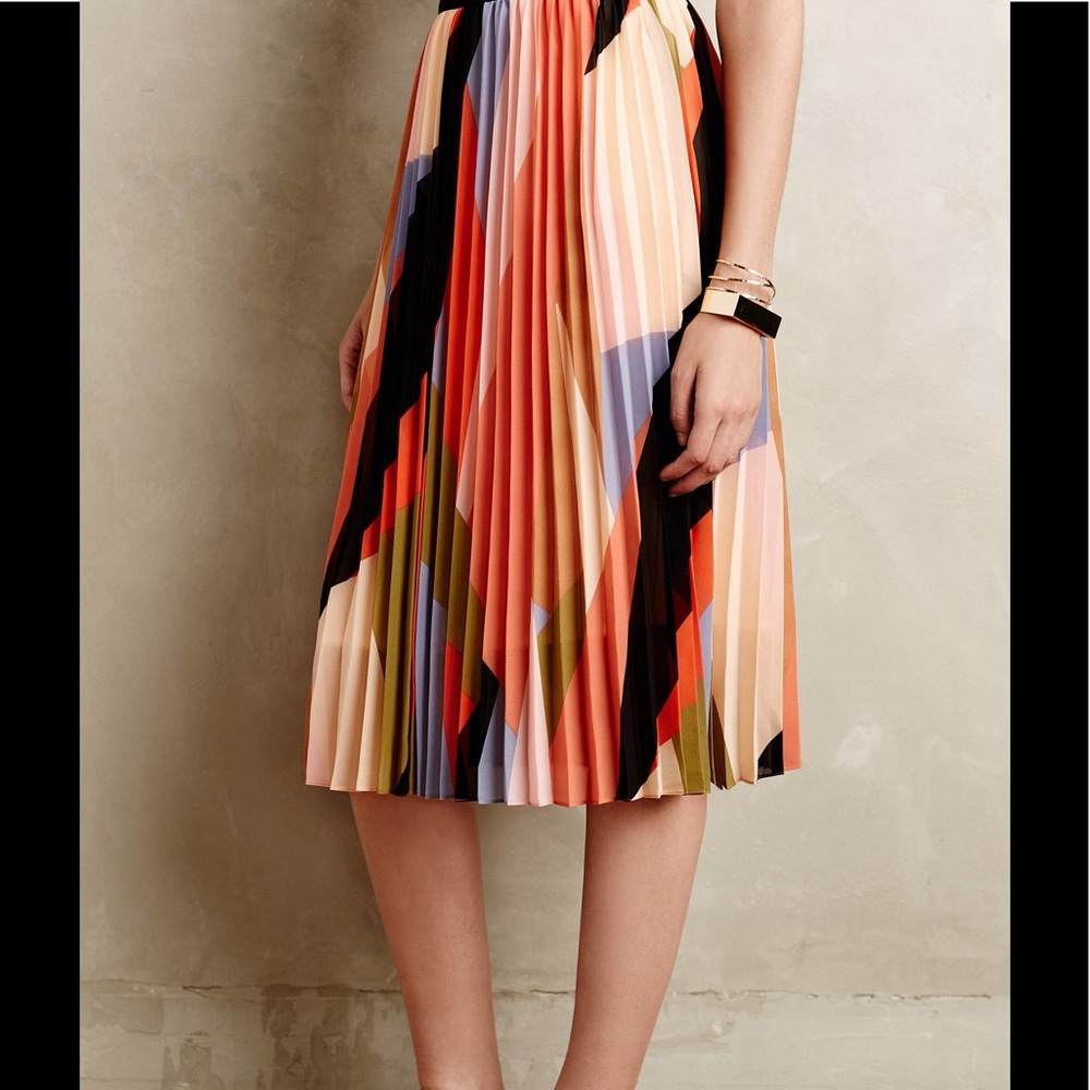 HD Paris (Anthropologie) pleated midi skirt