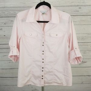 Christopher & Banks Button Down 3/4 Sleeves Shirt