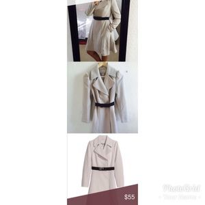 Grey tuxedo style trench