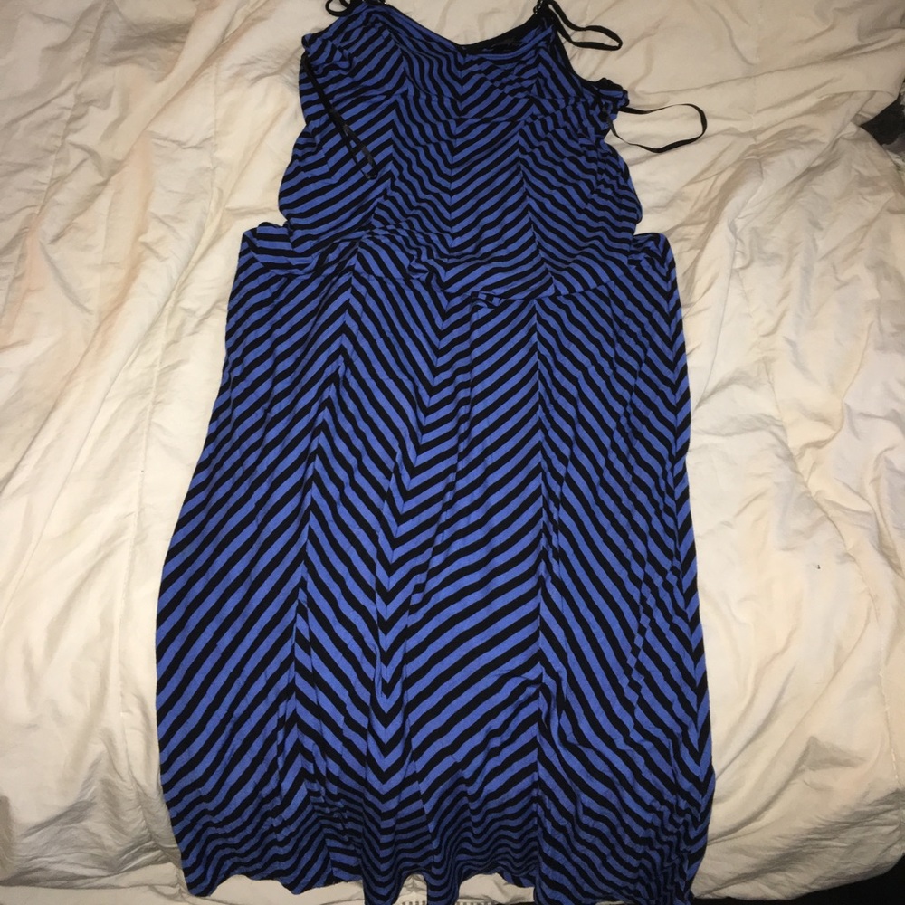 Blue and black maxi dress