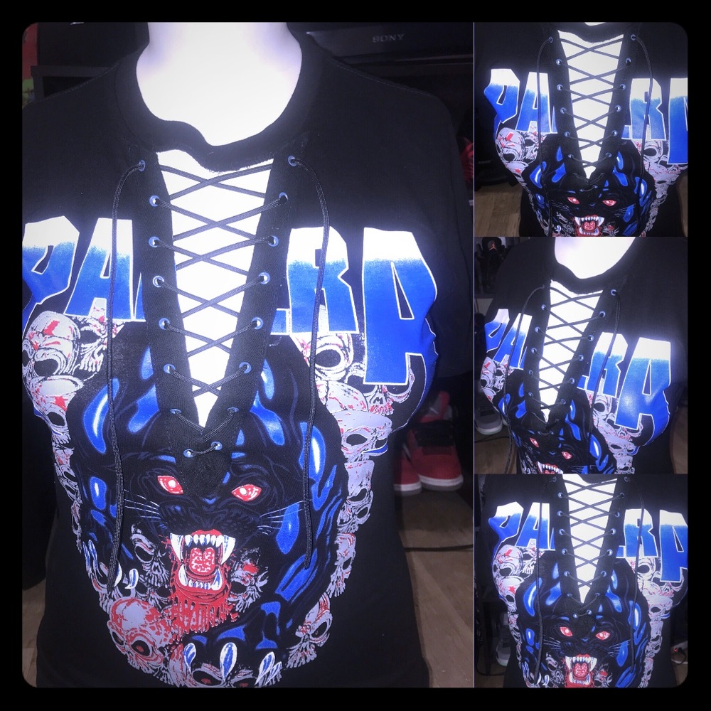Pantera lace up rock band shirt