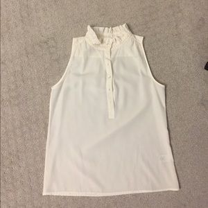 Jcrew sleeveless ruffle neck top