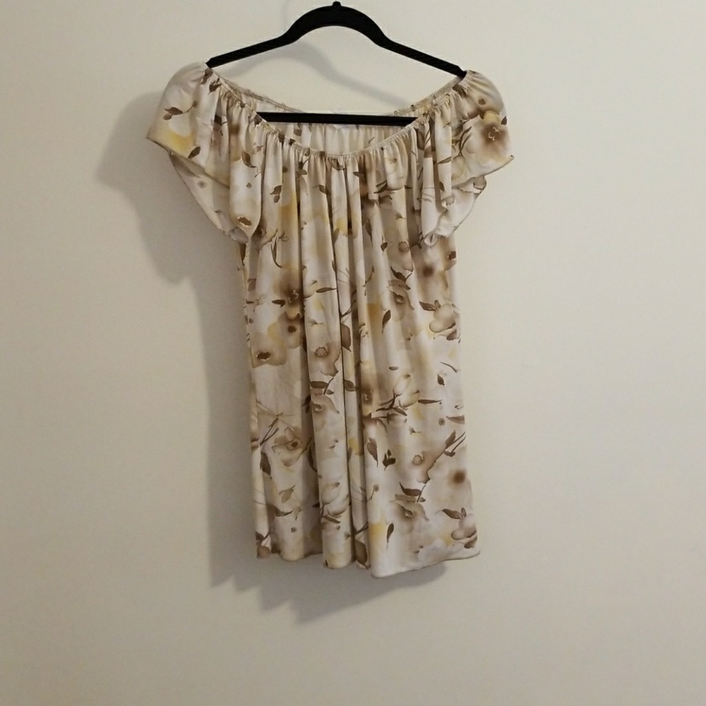 Cream and floral slink tunic