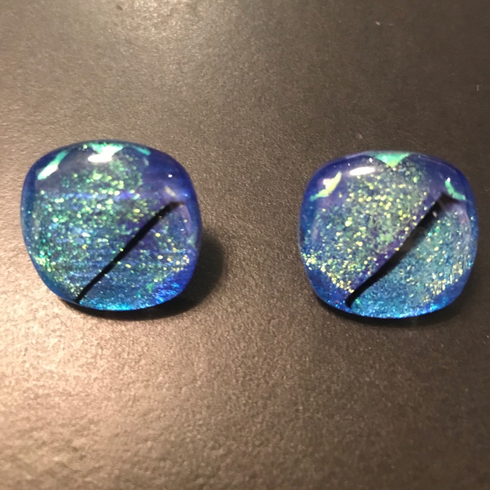 One of a kind Glass earrings