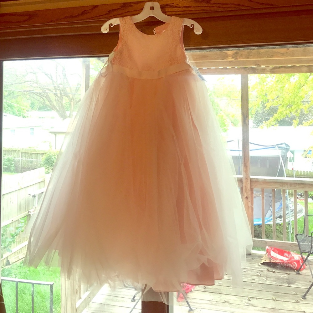 Blush flower girl dress