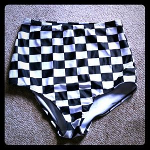 High-waisted, bathing suit bottoms