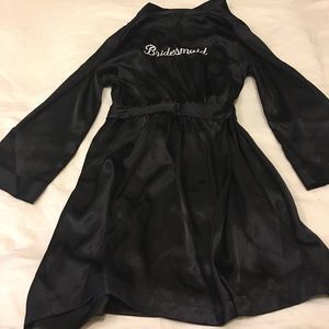 Black Bridesmaid Satin Robe size M