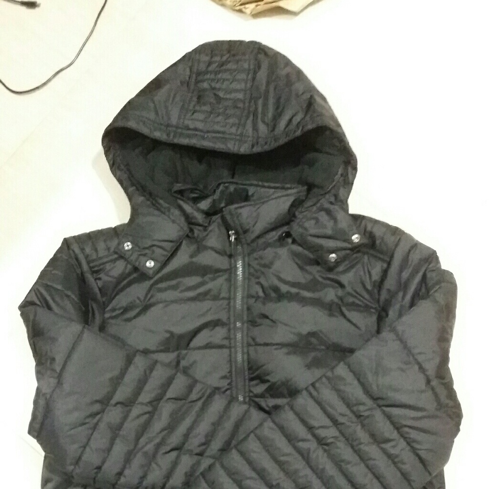 Men Black Puffer Jacket Warm Overcoat Outwear Padd