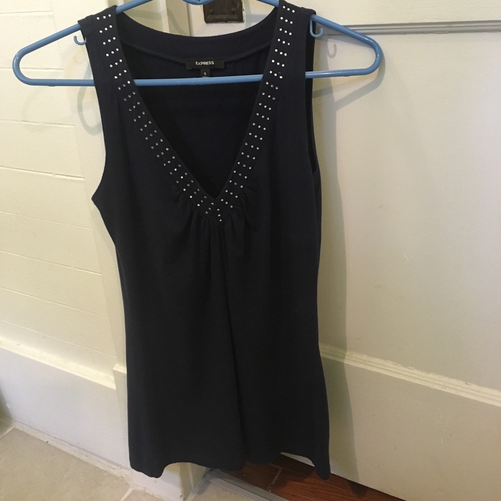 Express vneck rhinestone tank top