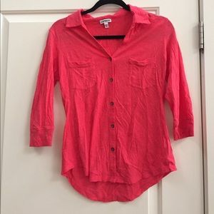 Casual v neck button up