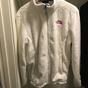 Women’s white fleece north face jacket