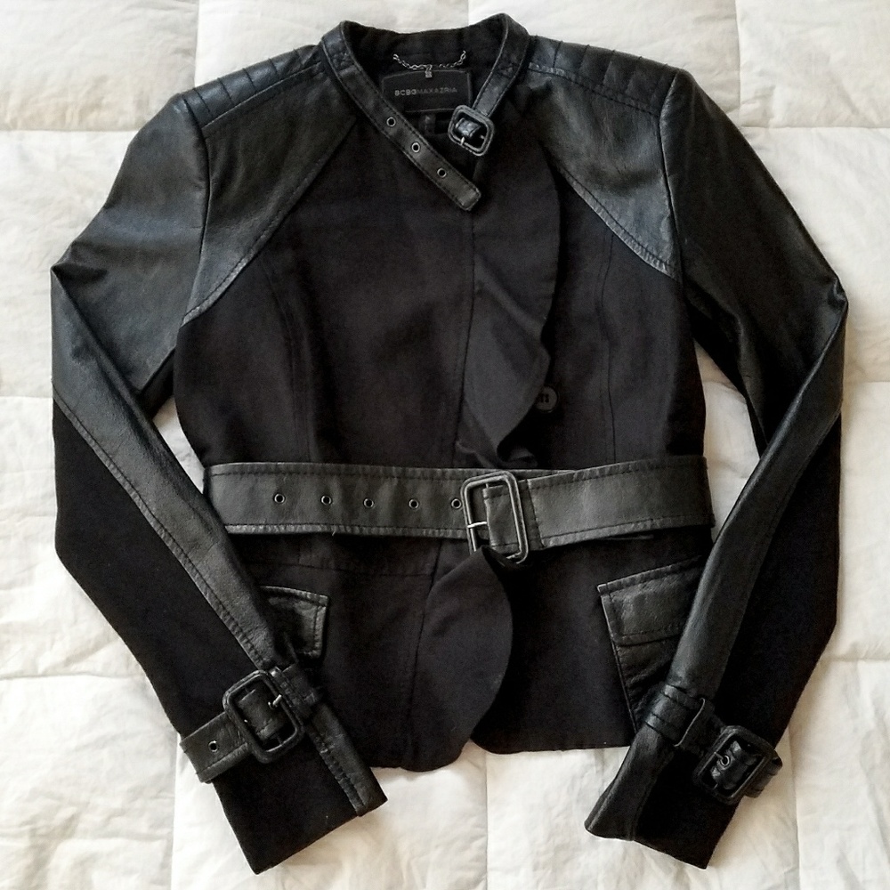 BCBGMaxAzria Leather Moto Tucker Jacket
