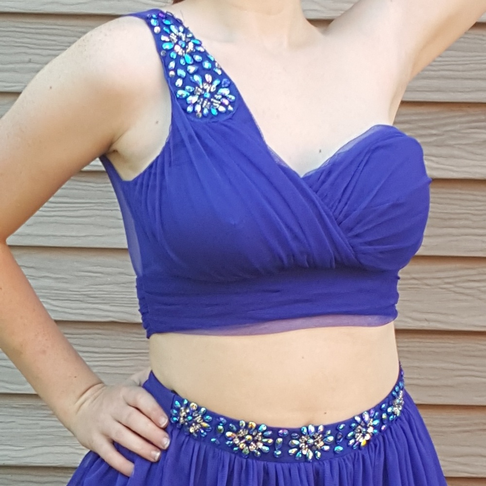 Two-piece navy blue short Dress