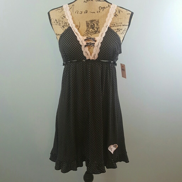 Betsey Johnson Other - BETSEY JOHNSON Pink and Black Babydoll Chemise