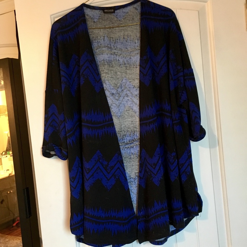 Cobalt blue and black cardigan. Size medium