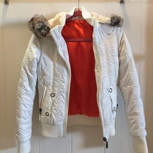 White O'Neill parka zip jacket