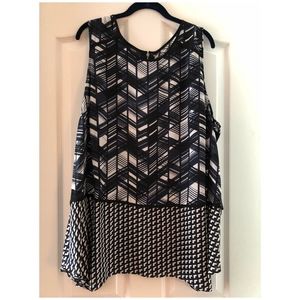 Alfani Sleeveless Blouse w/ Zippered Back, 24W EUC