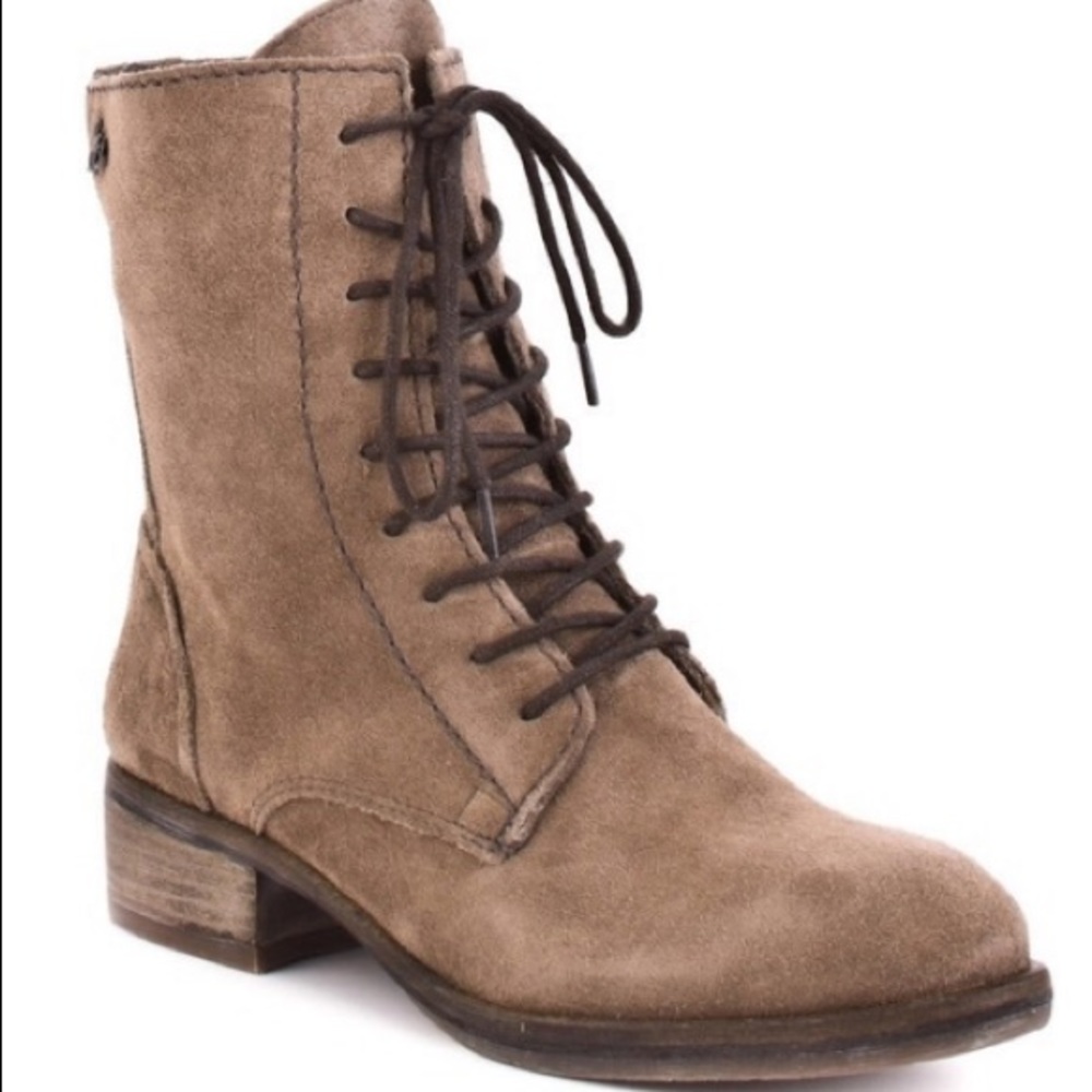 Taupe Sam Edelman suede combat boots