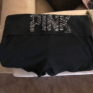 VS pink foldover shorts