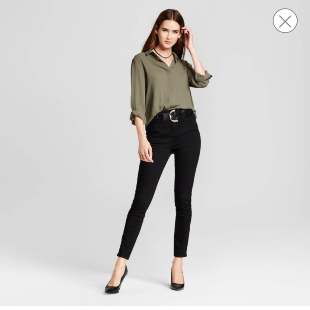 Black high rise skinny denim