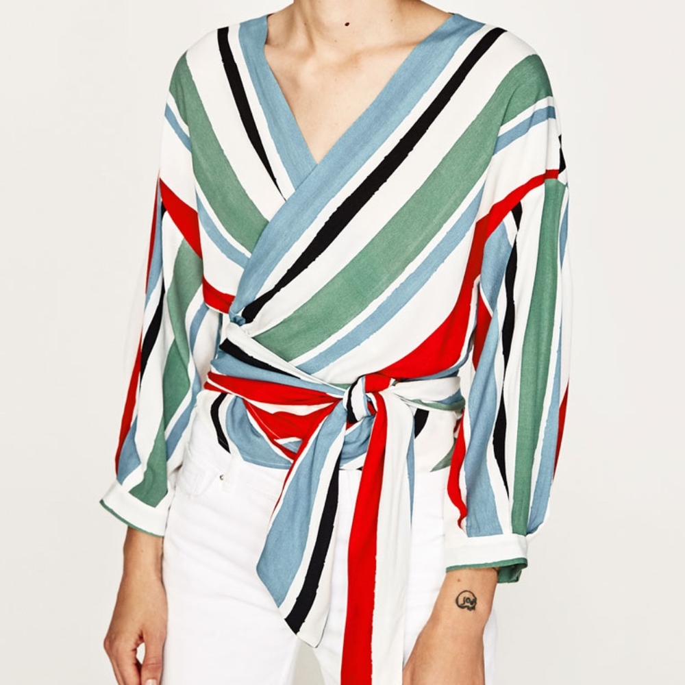 Zara Crossover Striped Top