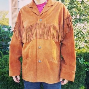 Minnetonka genuine leather fringe jacket coat