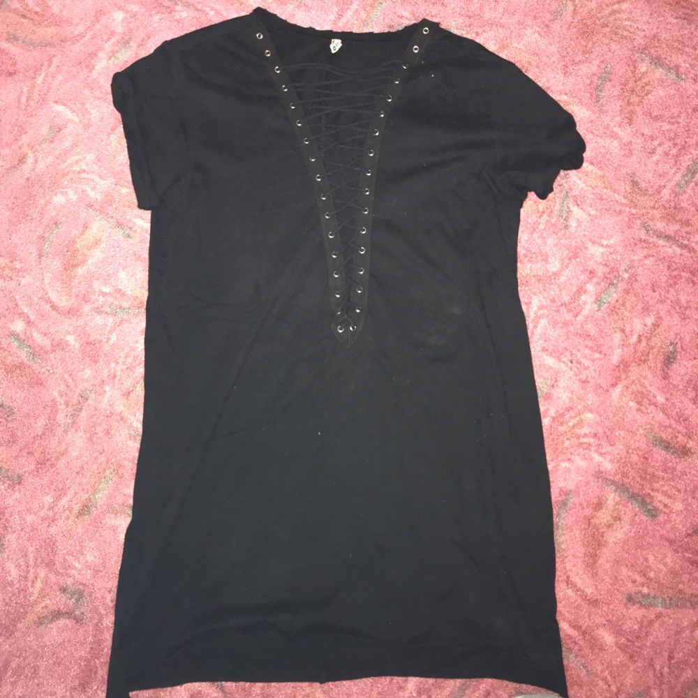 LF Lace up tshirt dress