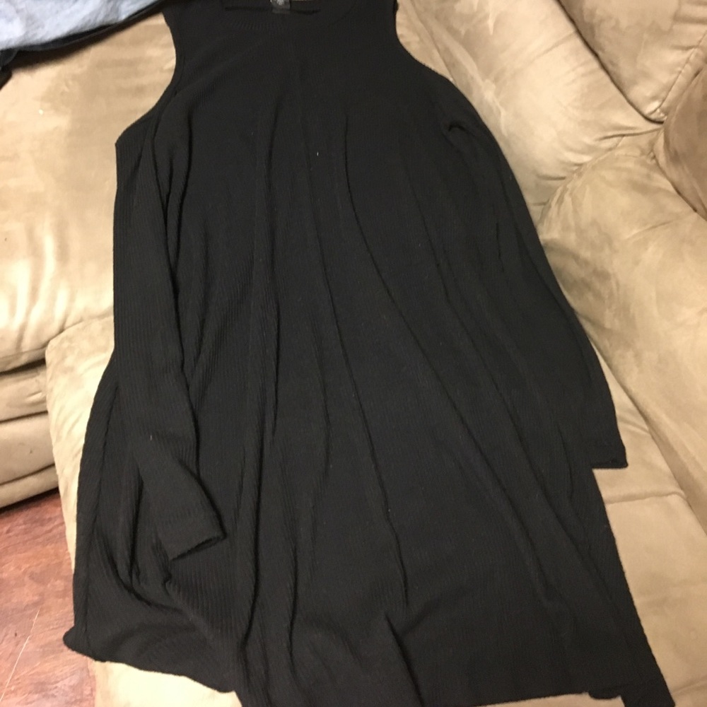 Black cold shoulder dress