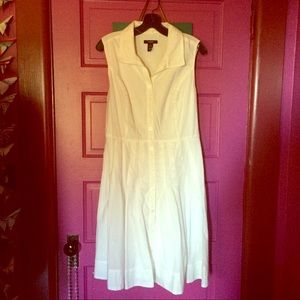 {Carefree cloud} white cotton sundress