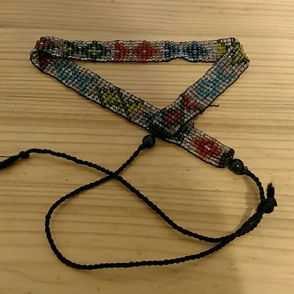 🔵Beaded tie choker