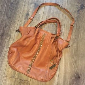 Lucky brown leather shoulder/crossbody bag