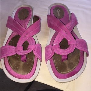 Clark’s Pink Suede Sandal