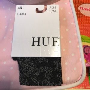 Hue black floral tights.