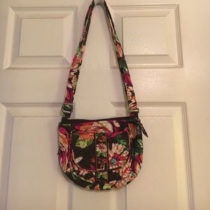Brown floral Vera Bradley cross body bag