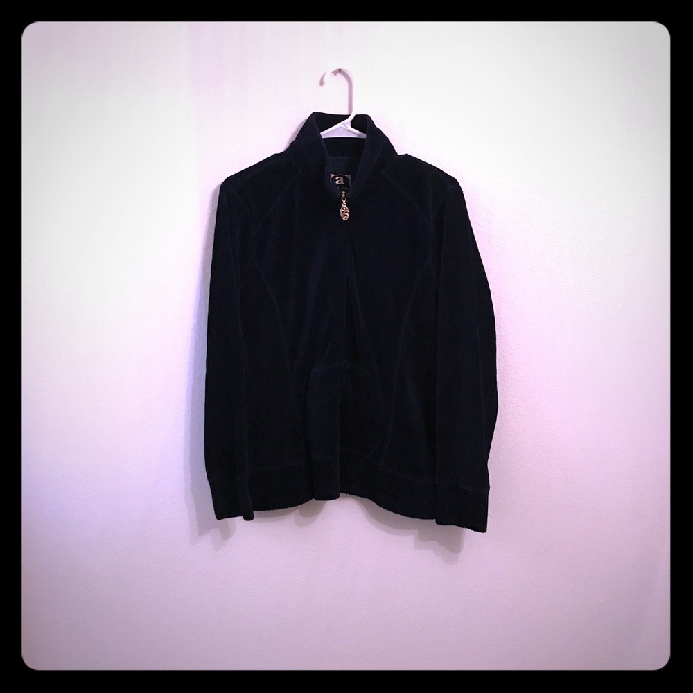 Ac-tiv-ology Dark Blue Velvet Track Jacket PXL